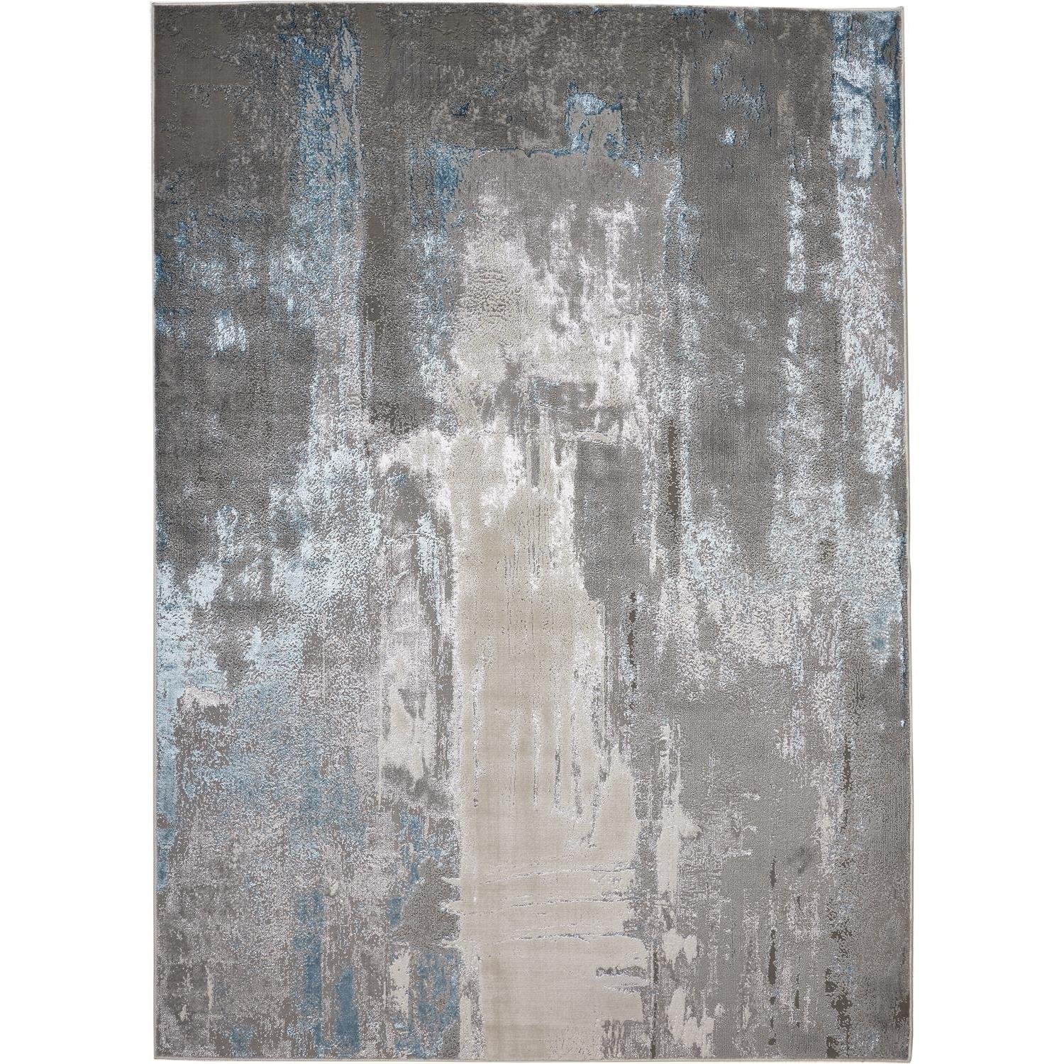 Feizy Azure 3406F Modern Abstract Rug in Gray/Ivory/Blue