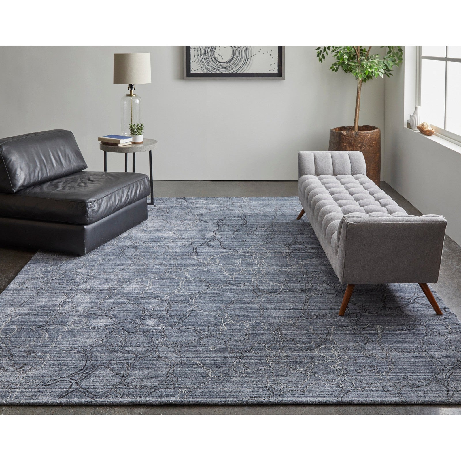 Feizy Whitton 8892F Modern Abstract Rug in Gray/Blue