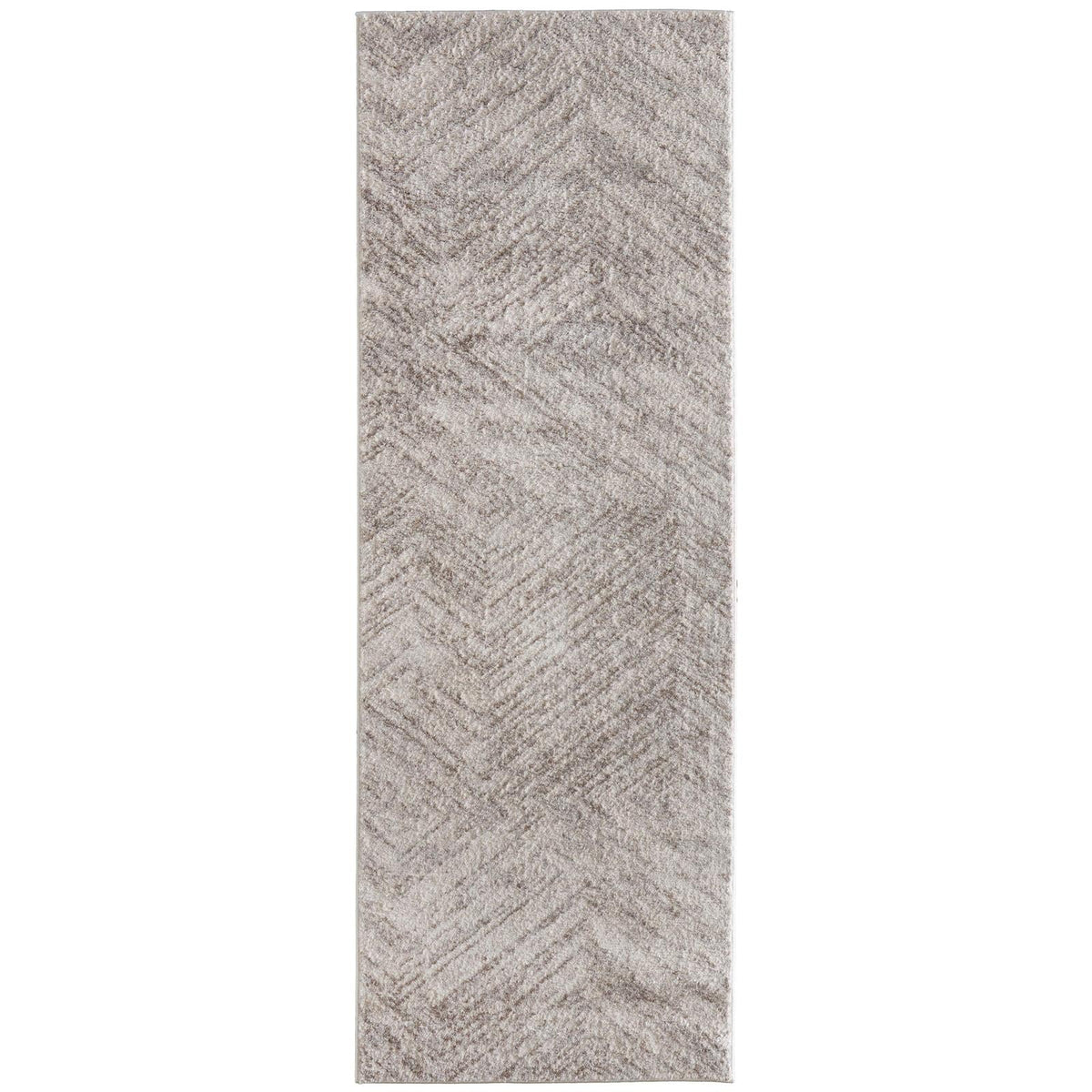 Feizy Vancouver 39NPF Modern Geometric Rug in Ivory/Tan/Brown