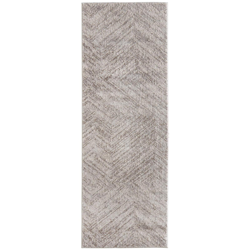 Feizy Vancouver 39NPF Modern Geometric Rug in Ivory/Tan/Brown