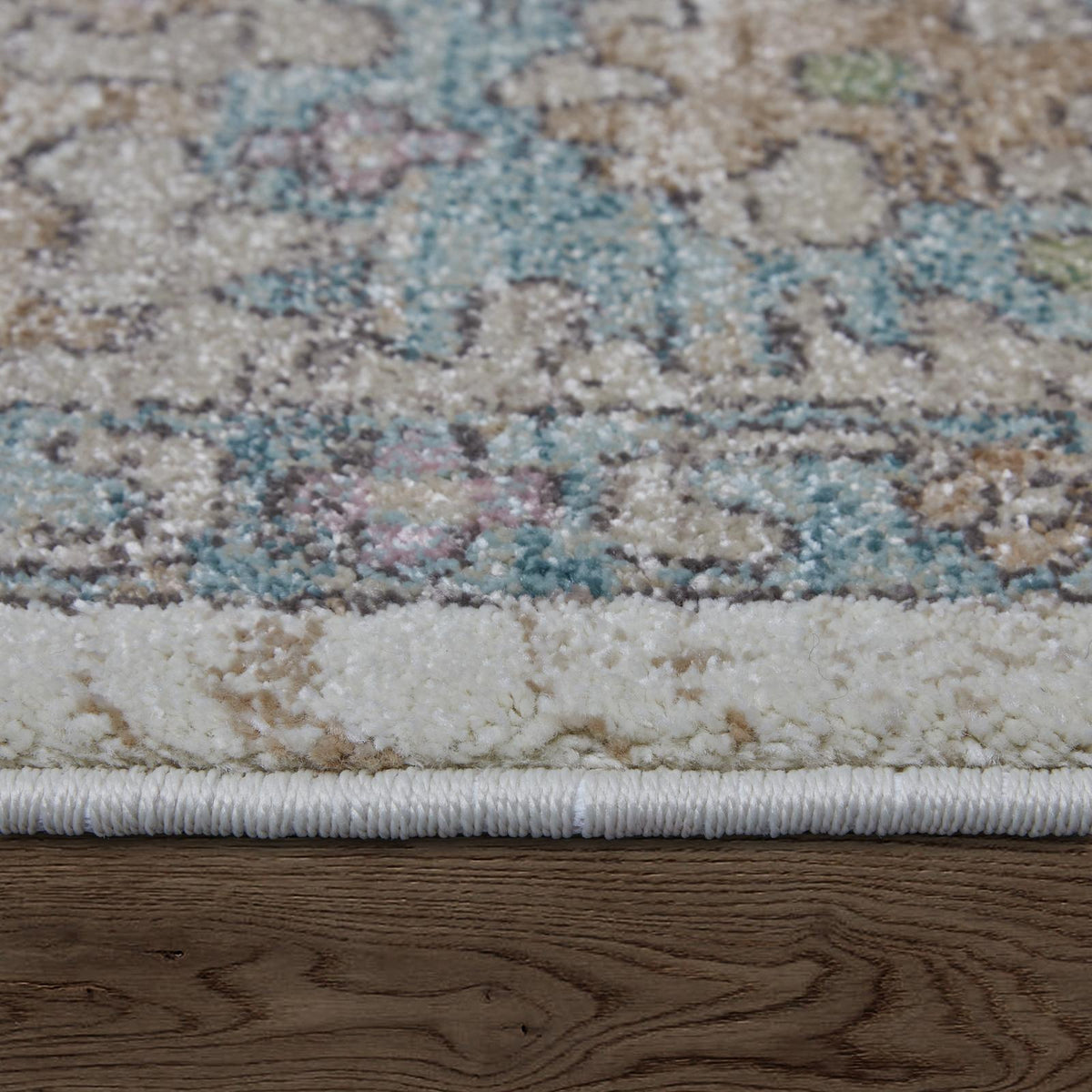 Feizy Dartmouth 39QJF Transitional Floral & Botanical Rug in Ivory/Brown/Blue