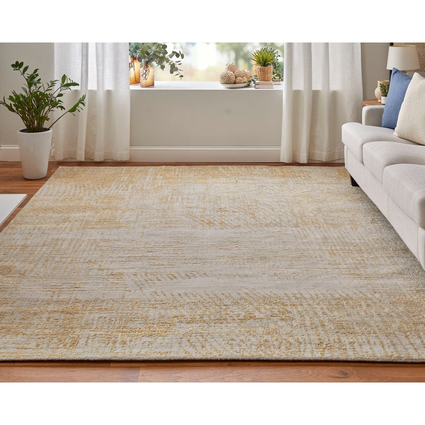 Feizy Eastfield 69FRF Modern Abstract in Yellow/Ivory/Gold