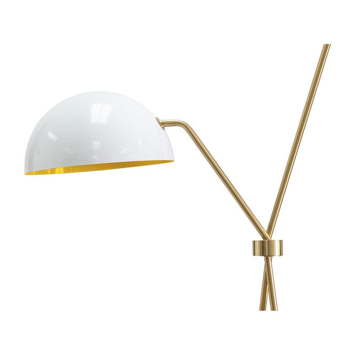 Sunpan Faven Floor Lamp - Brass - White