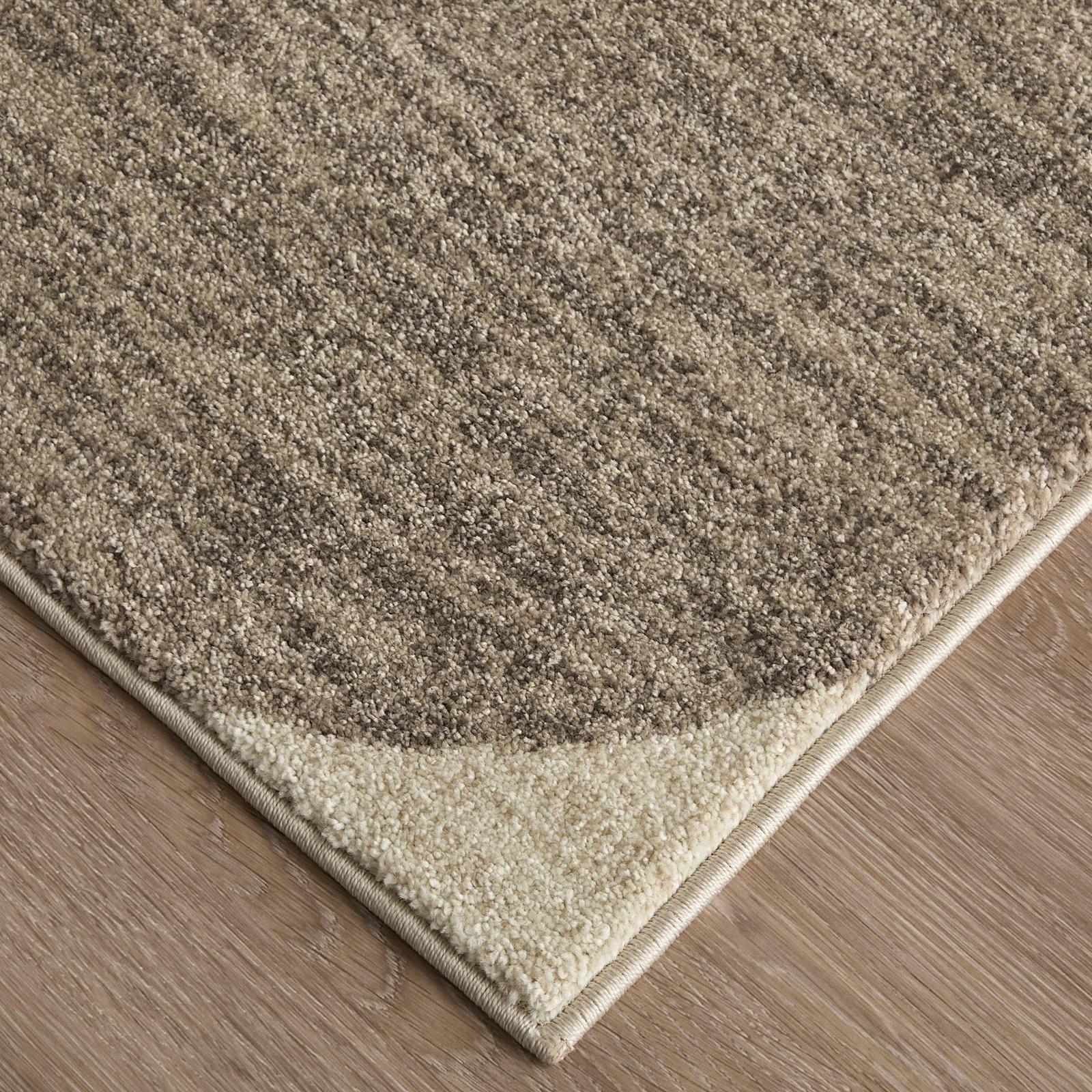 Feizy Eden 39QUF Modern Color Block Rug in Ivory/Brown/Blue