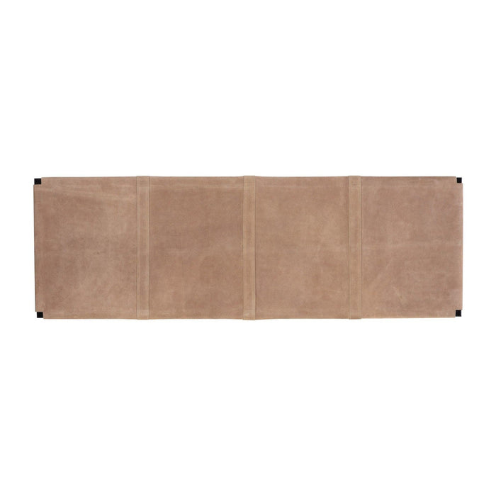 Sunpan Elon Bench - Suede Light Tan Leather