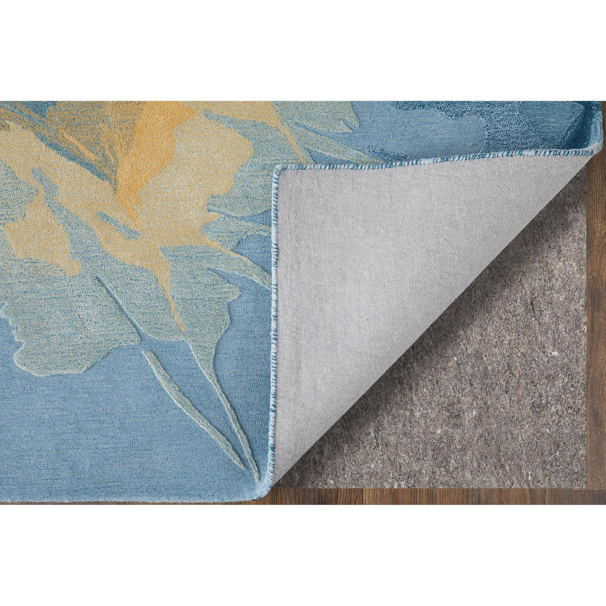 Feizy Kawai 8987F Modern Abstract Rug in Blue/Gold/Gray