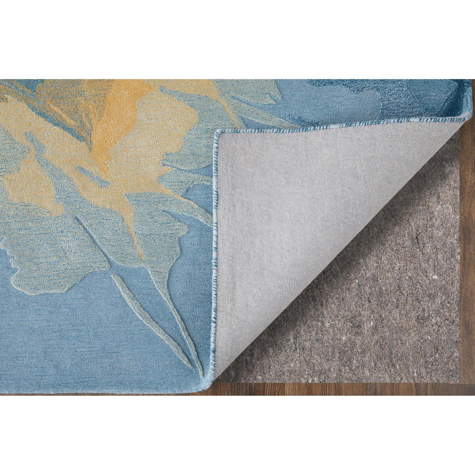 Feizy Kawai 8987F Modern Abstract Rug in Blue/Gold/Gray