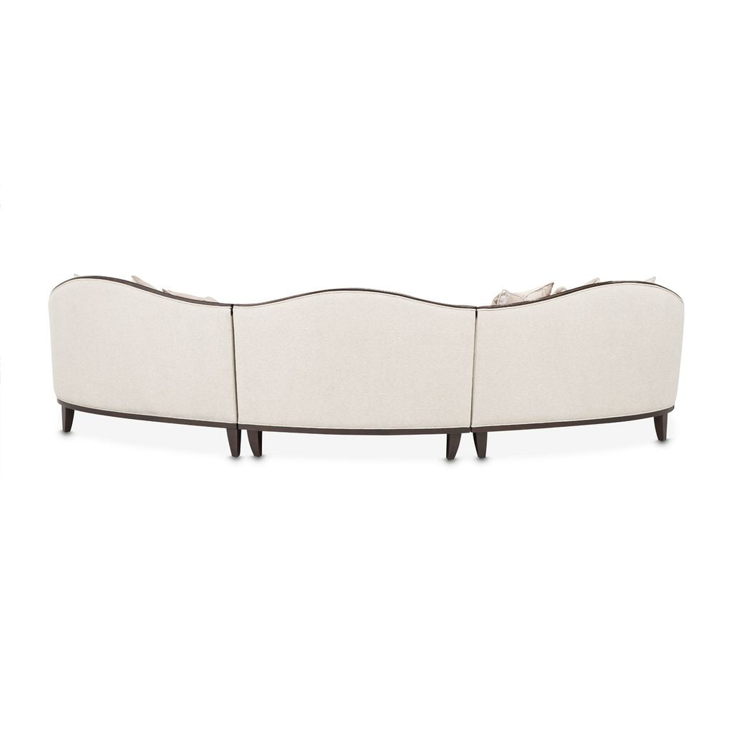 Michael Amini Camellia Field 3-Piece Chenille Sofa - Linen/Warm Pecan