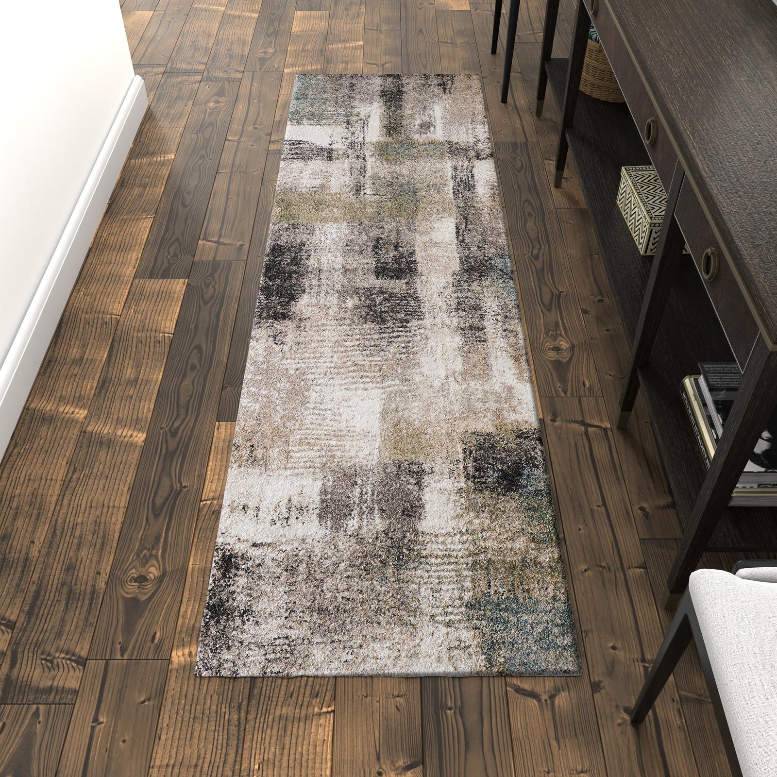 Feizy Skyview 39Q9F Modern Abstract Rug in Gray/Taupe/Ivory