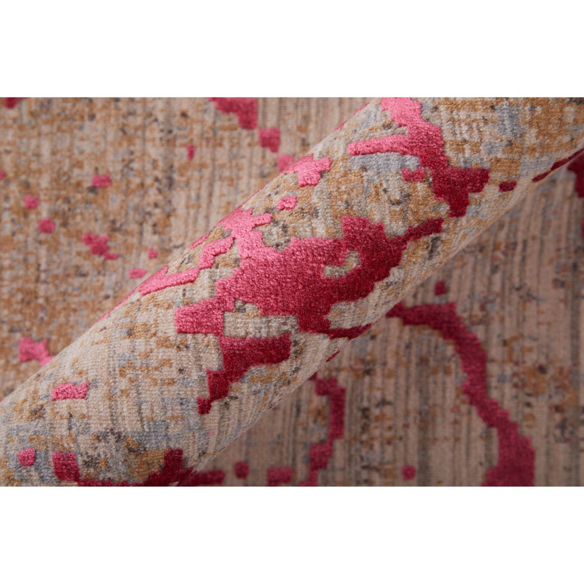 Feizy Pryor 39NEF Modern Abstract in Pink/Gray/Taupe