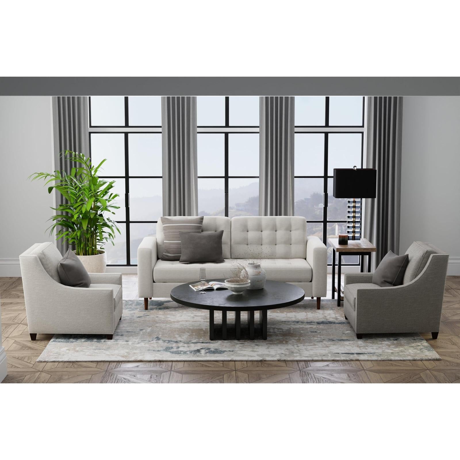 Feizy Richmond 39R6F Modern Abstract Rug in Gray/White/Blue
