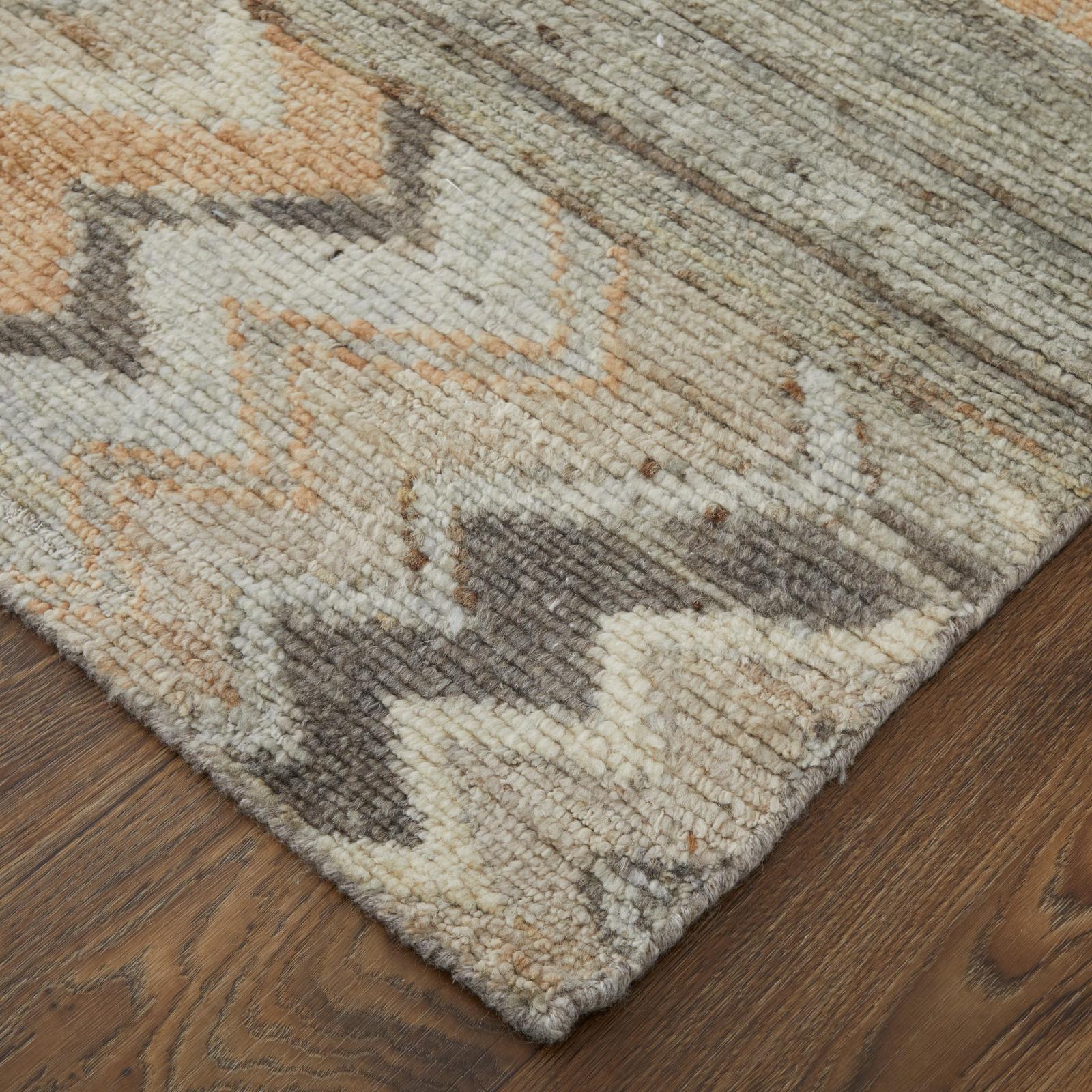Feizy Kasbah 69FZF Transitional Moroccan Rug in Ivory/Gray/Orange