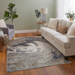 Feizy Mandana 39M1F Modern Abstract Rug in Ivory/Taupe/Blue