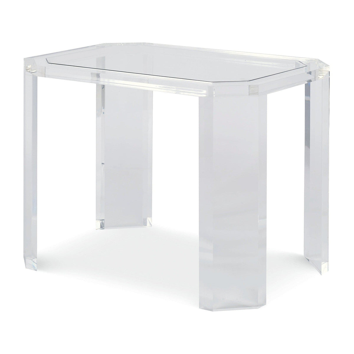 Century Furniture Phoenix Chairside Table with Glass Top