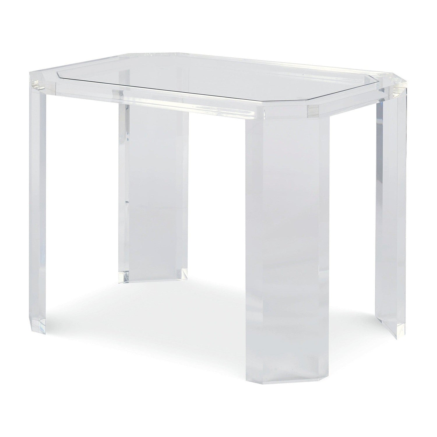 Century Furniture Phoenix Chairside Table with Glass Top