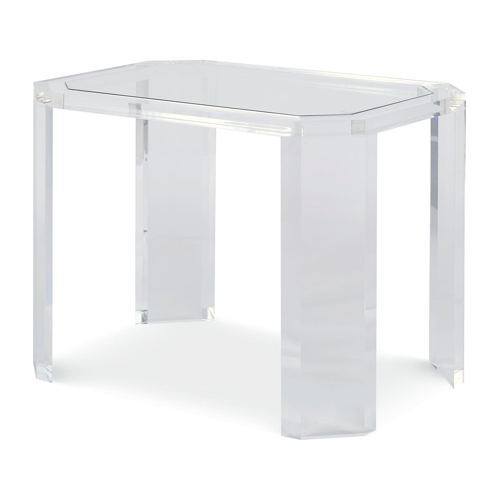 Century Furniture Phoenix Chairside Table with Glass Top