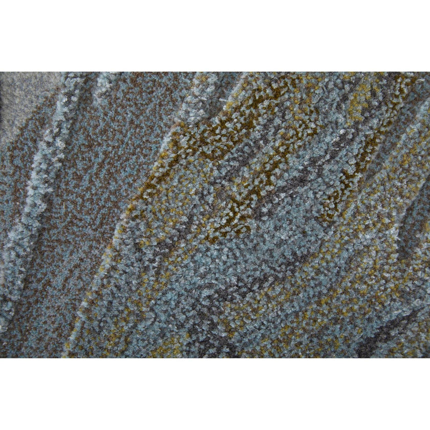 Feizy Kawai 8982F Modern Abstract Rug in Blue/Green/Gray