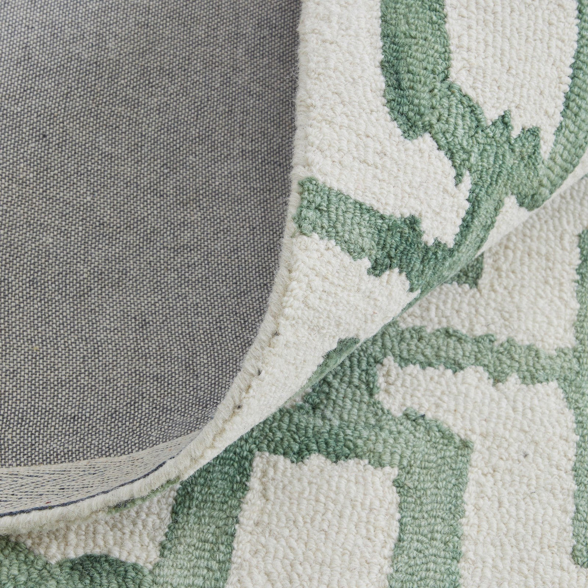 Feizy Lorrain 8919F Modern Geometric Rug in Ivory/Green