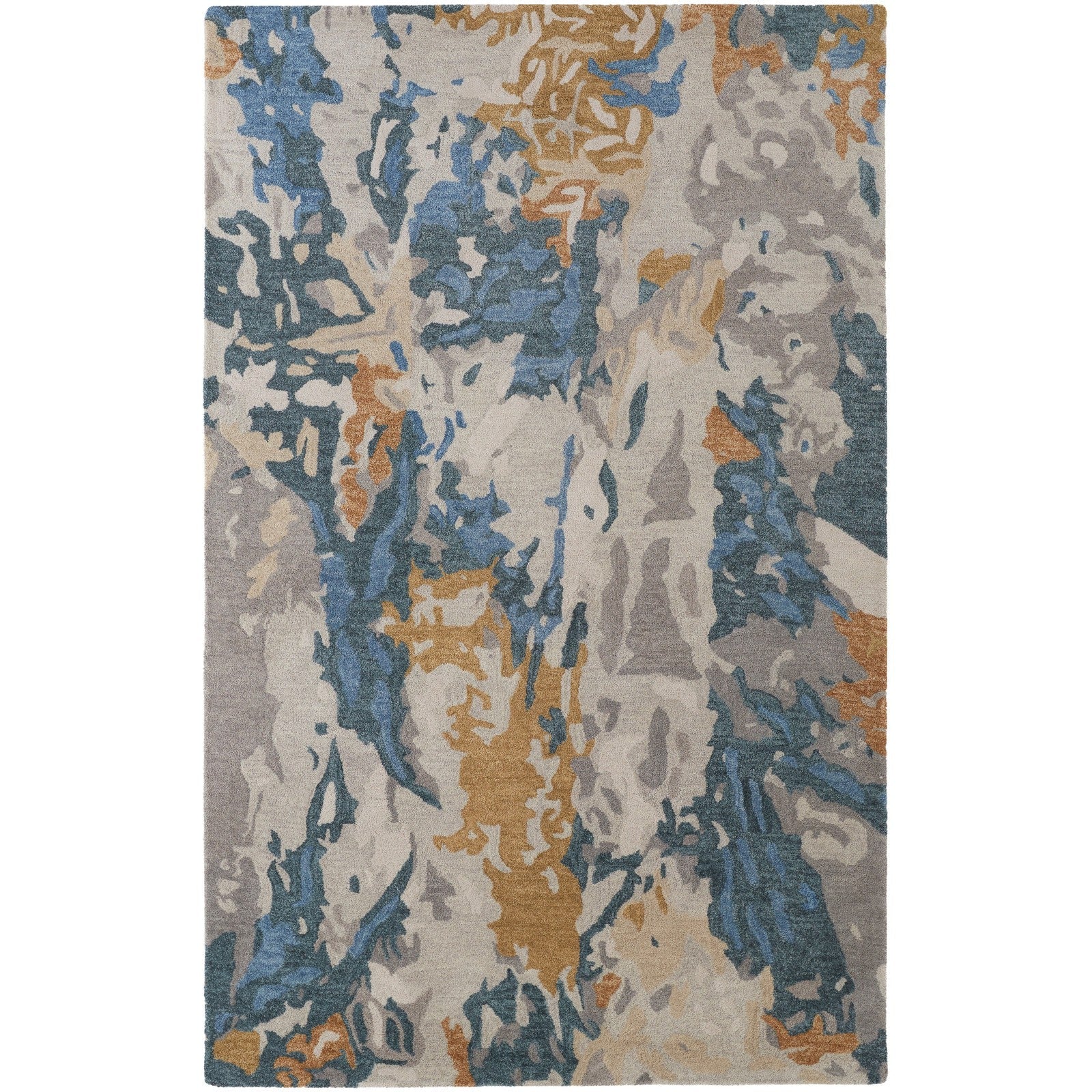 Feizy Everley 8645F Modern Abstract in Gray/Blue/Gold