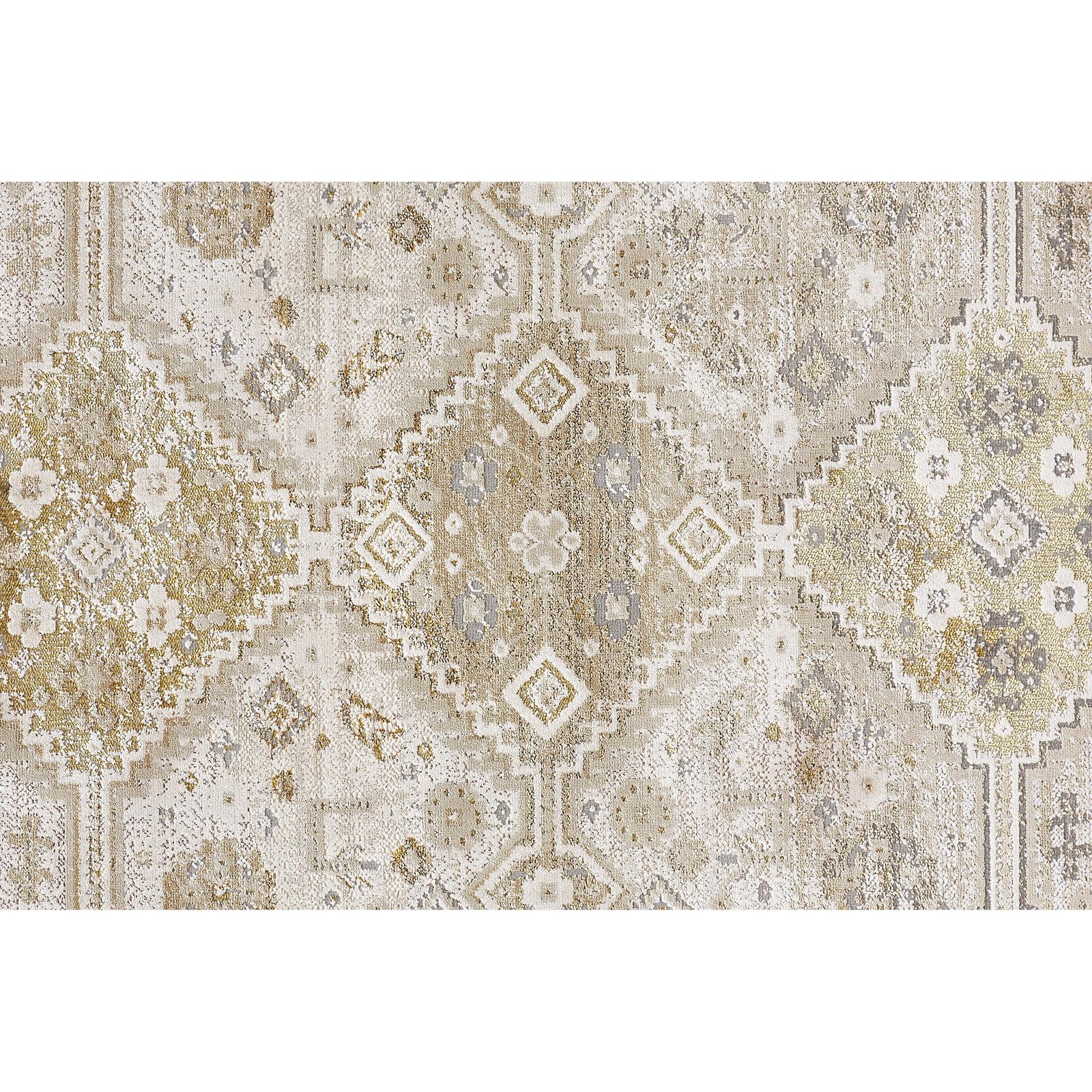 Feizy Aura 3738F Modern Persian Rug in Gold/Ivory