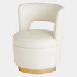 Global Views Milk Leather Stella Swivel Chair