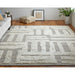 Feizy Ashby 8909F Transitional Geometric Rug in Gray/Ivory