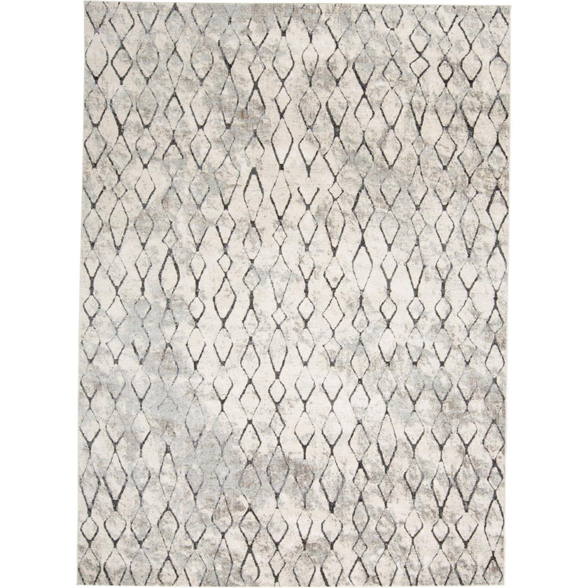 Feizy Kano 3872F Transitional Diamond Rug in Ivory/Gray/Taupe