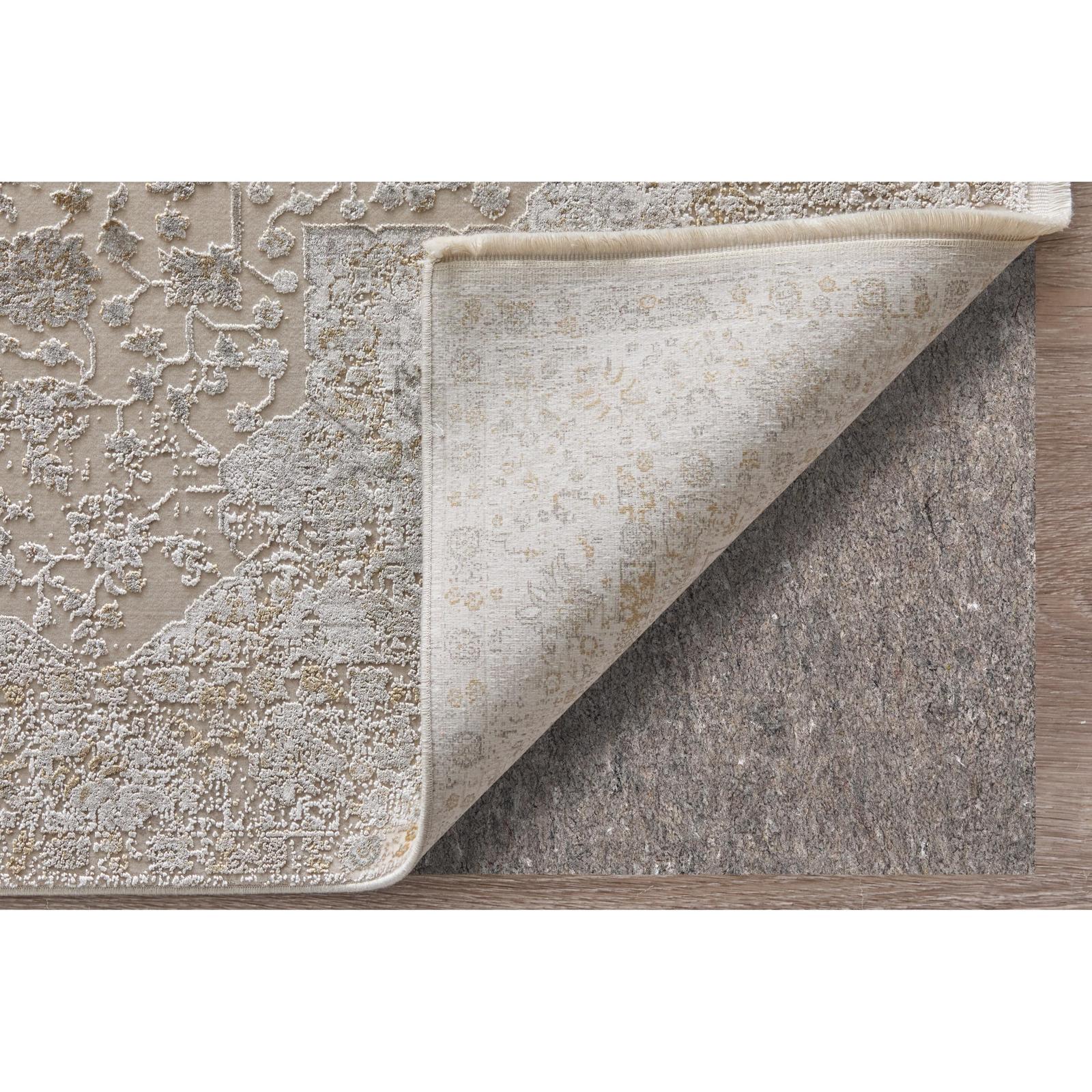 Feizy Cadiz 39T0F Traditional Medallion Rug in Ivory/Gray/Gold