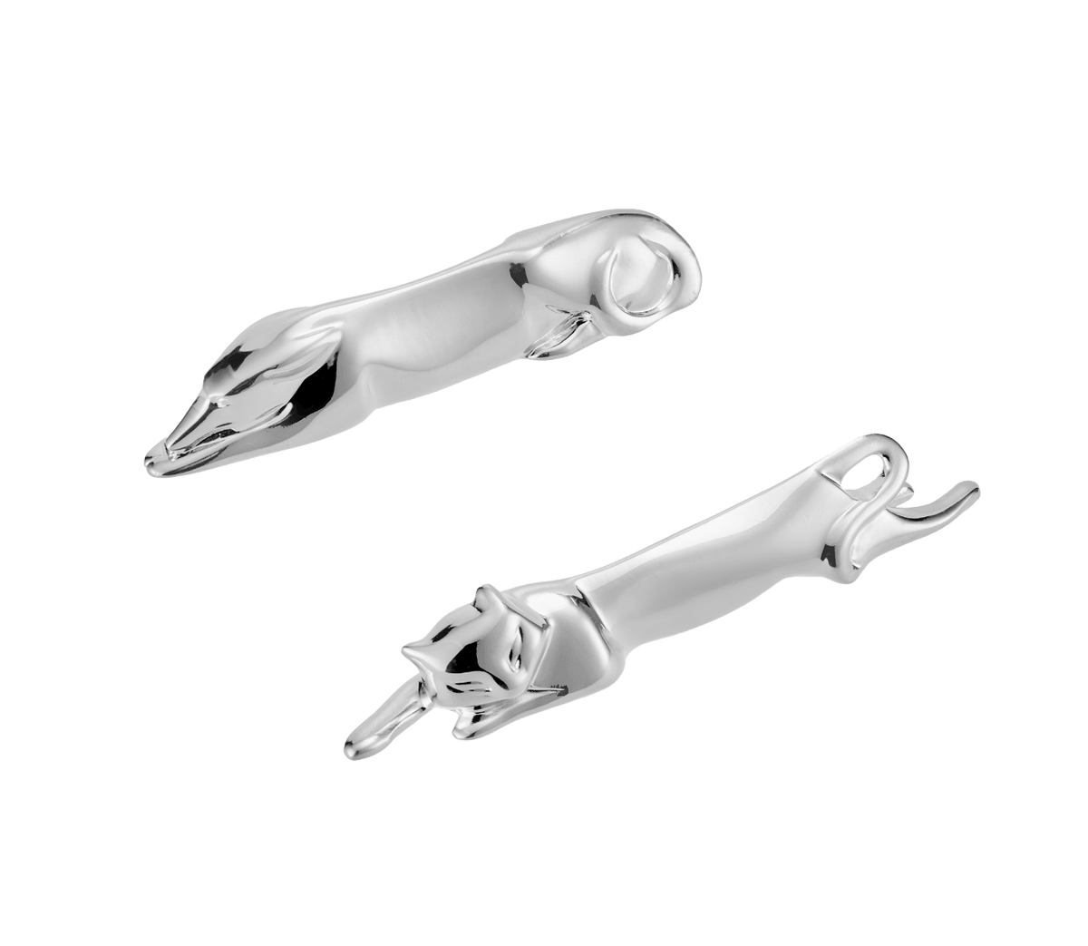 Christofle Les Collections Historiques Silver Plated 2 Knife Rests Dog And Cat Gallia