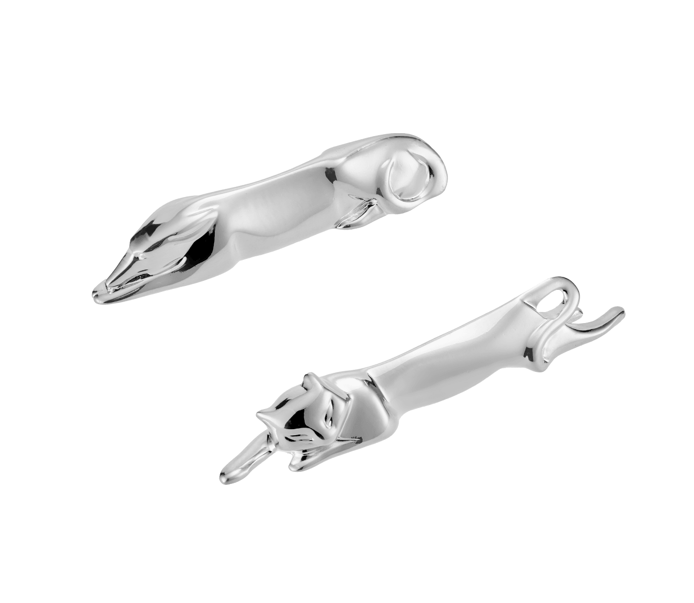 Christofle Les Collections Historiques Silver Plated 2 Knife Rests Dog And Cat Gallia