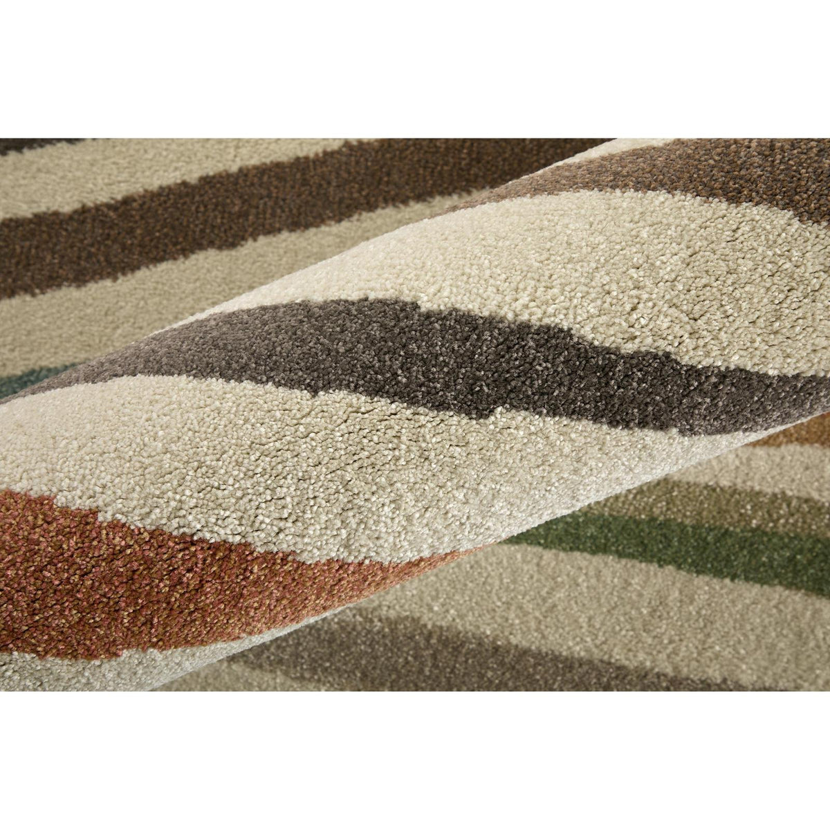 Feizy Eden 39QXF Modern Abstract Rug in Ivory/Brown/Blue