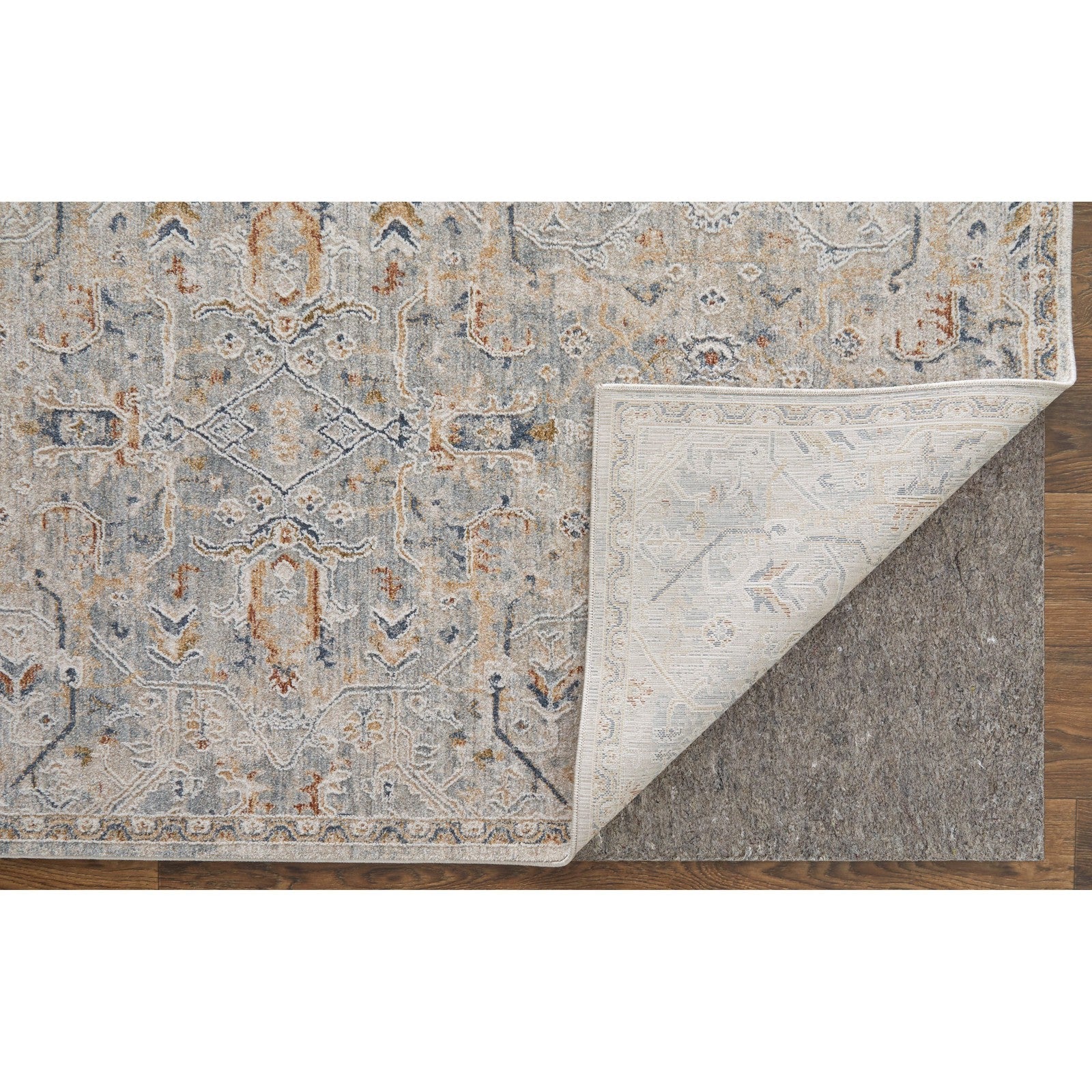Feizy Pasha 39M6F Transitional Distressed in Ivory/Blue/Tan