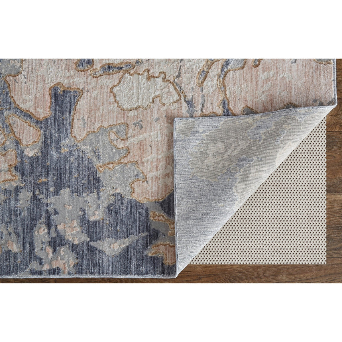 Feizy Laina 39G8F Transitional Abstract in Tan/Blue
