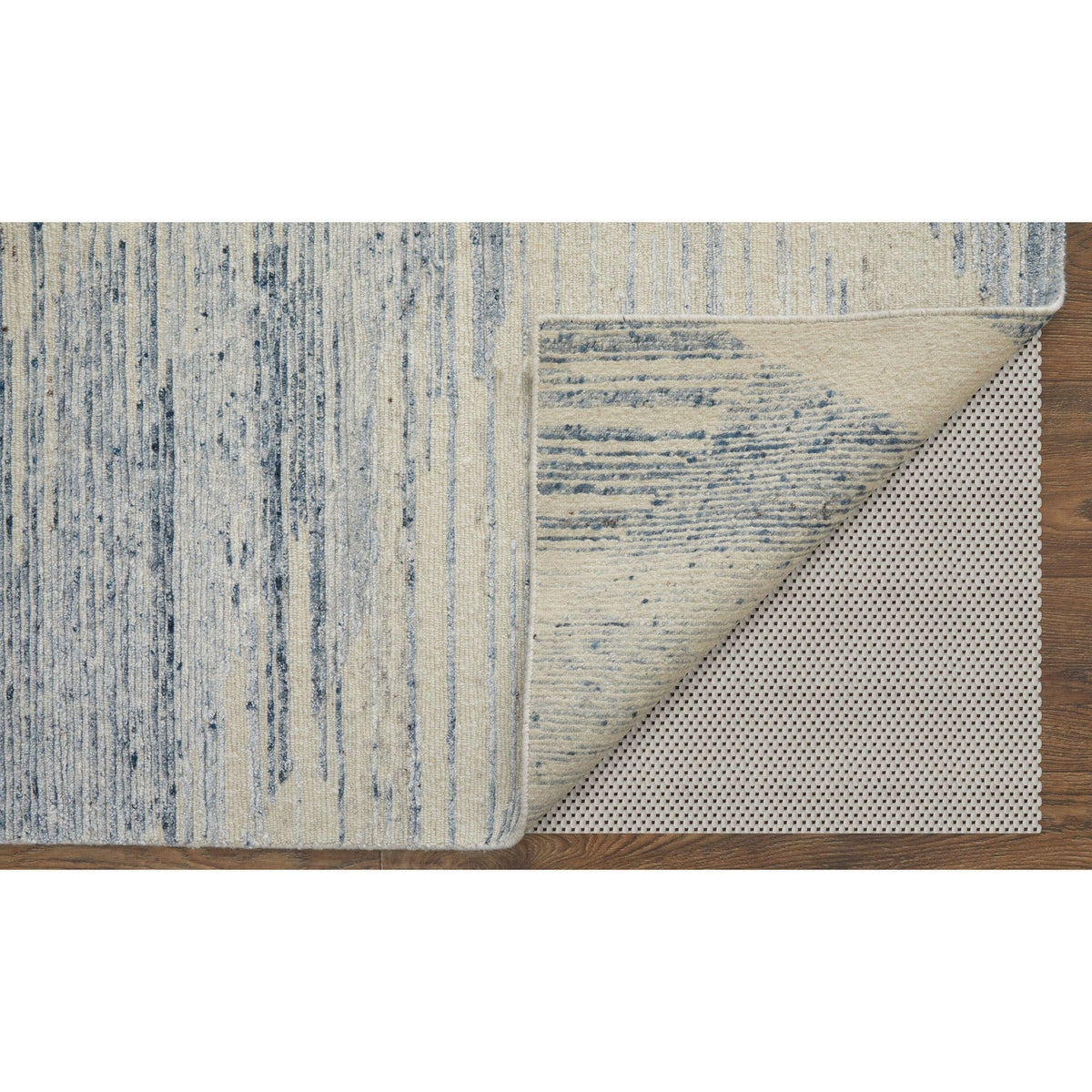 Feizy Brighton 69CHF Modern Abstract in Ivory/Blue/Silver
