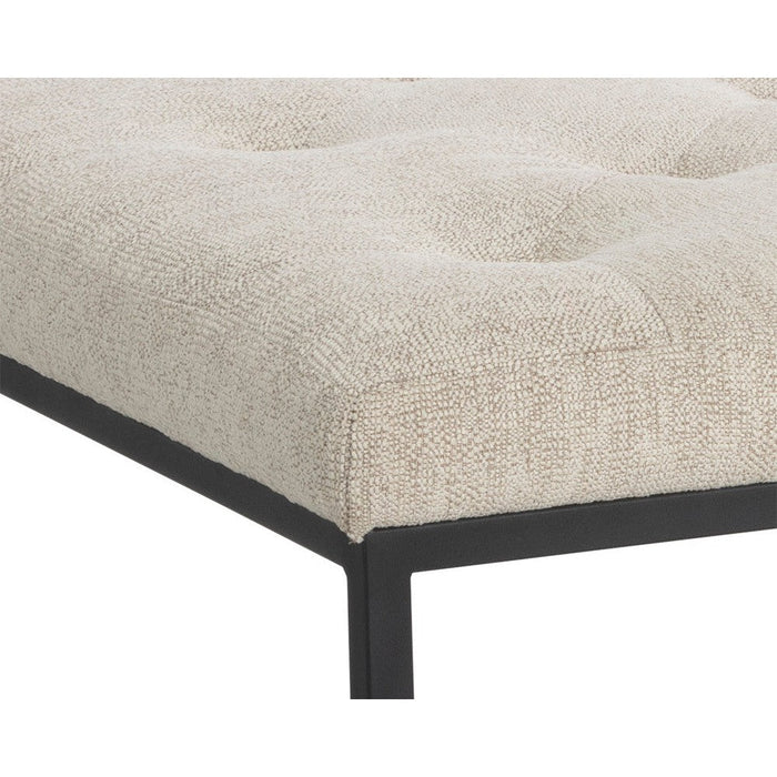 Sunpan Endall Ottoman - Black - Dove Cream