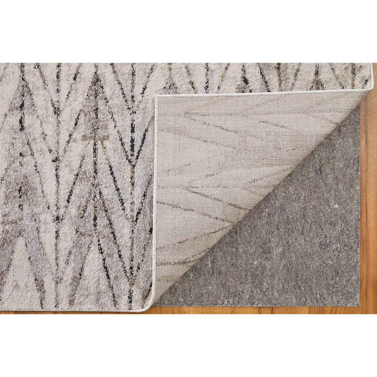 Feizy Vancouver 39NTF Modern Geometric Rug in Ivory/Tan/Brown