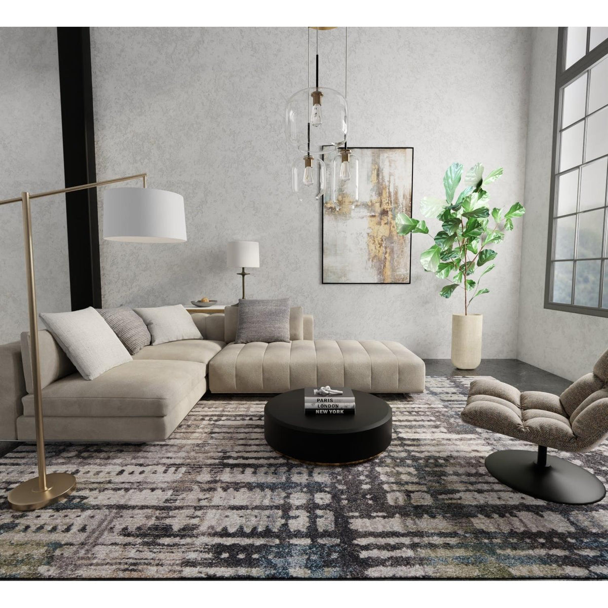 Feizy Skyview 39QBF Modern Abstract Rug