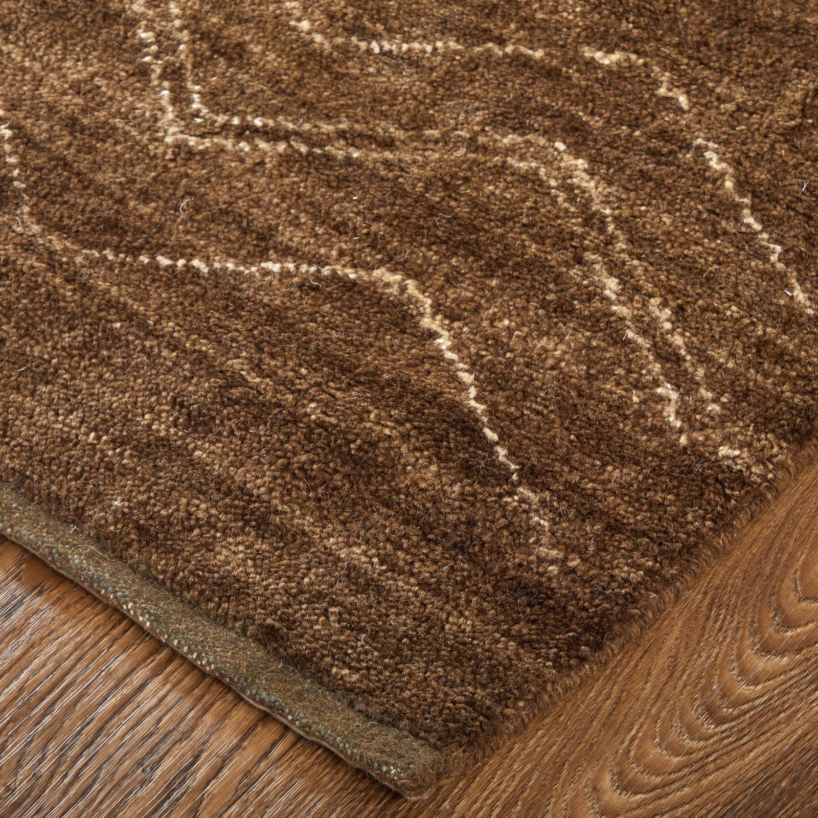 Feizy Agape 69HAF Modern Abstract Rug in Brown/Ivory
