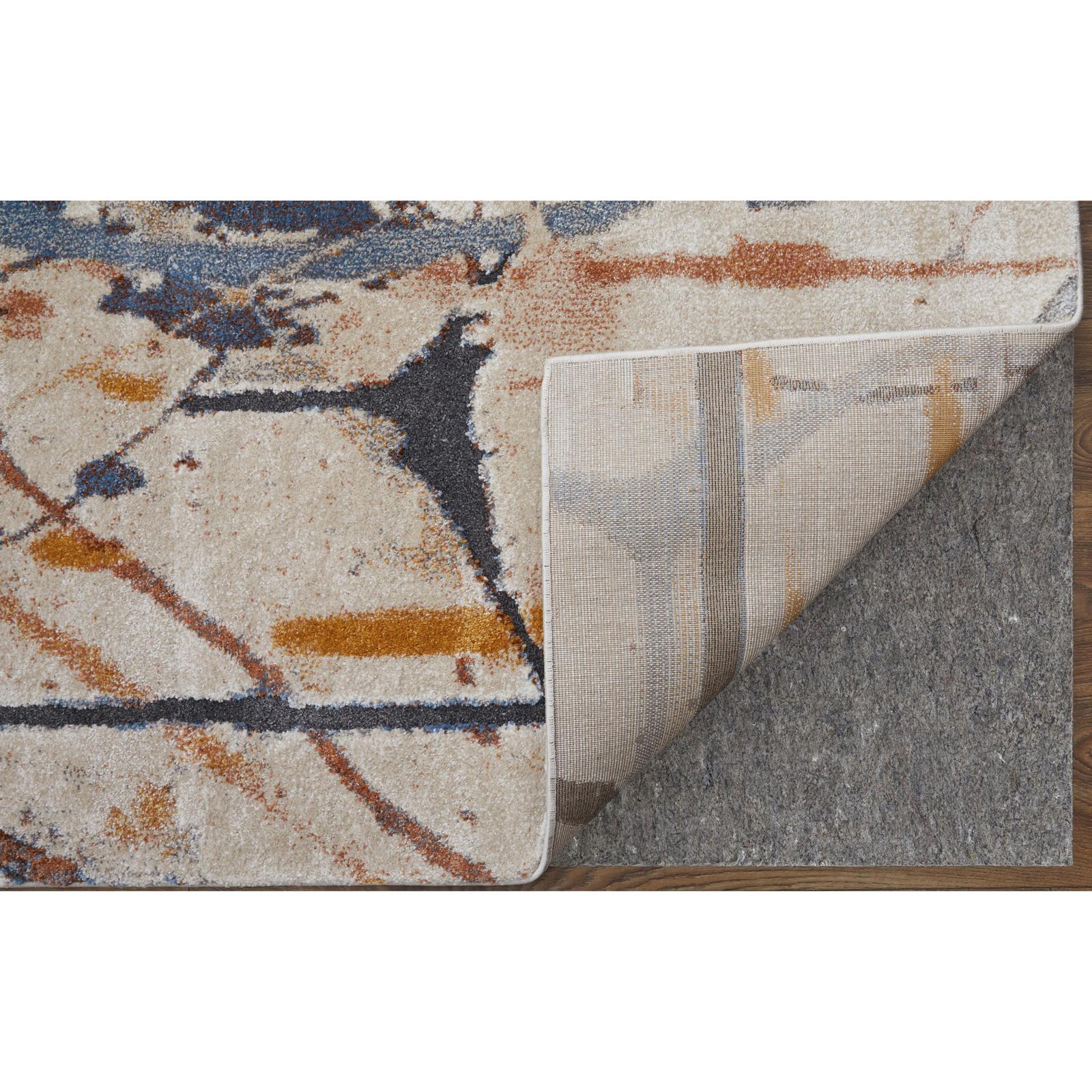 Feizy Gilmore 39MPF Modern Watercolor Rug in Blue/Orange/Gray