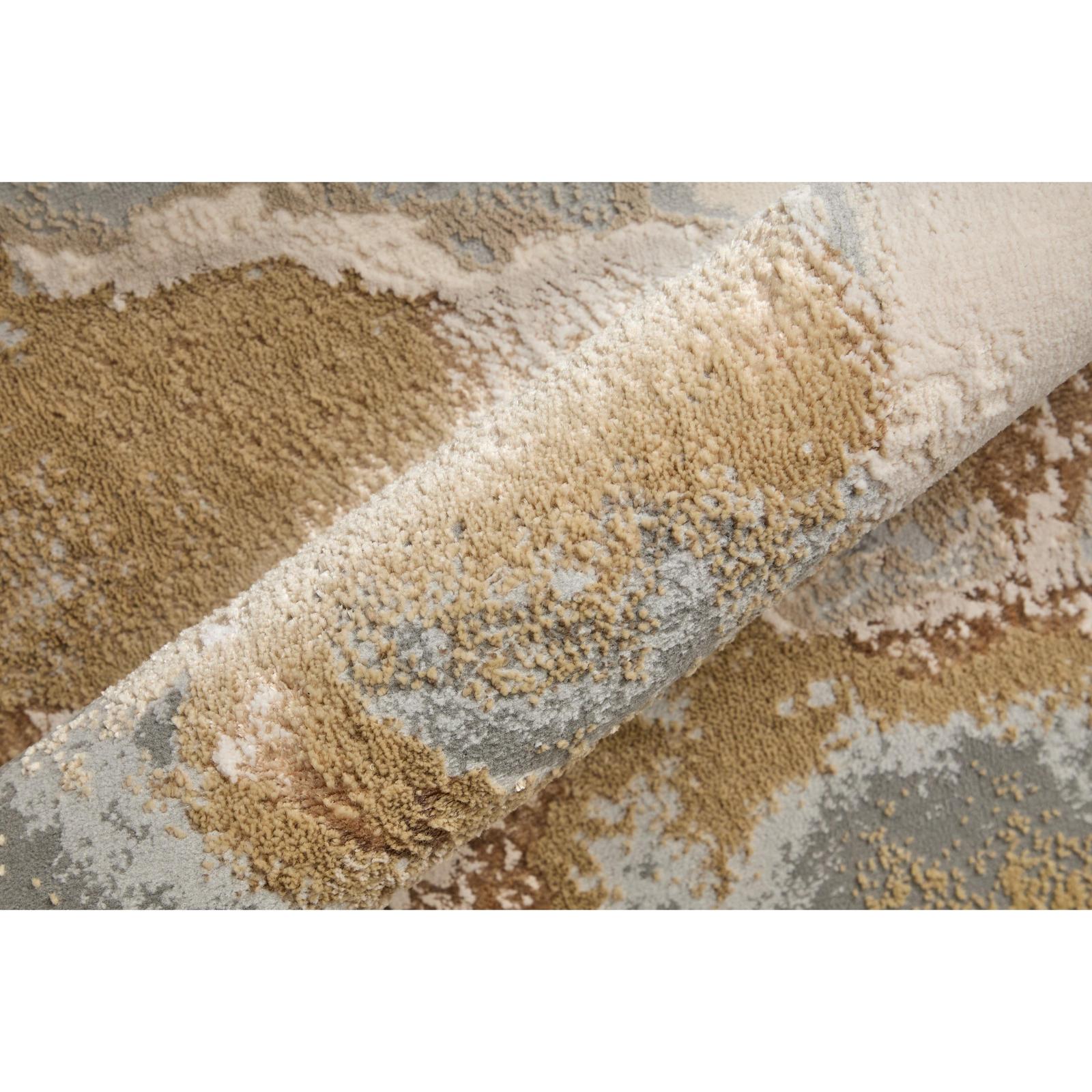 Feizy Aura 3737F Modern Watercolor Rug in Gray/Ivory/Gold