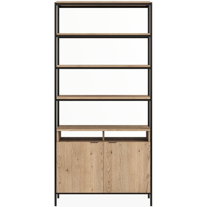 Sunpan Ambrose Modular Bookcase - Large - Rustic Oak - Black