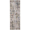 Feizy Sonora 39NVF Modern Abstract Rug in Ivory/Green/Blue