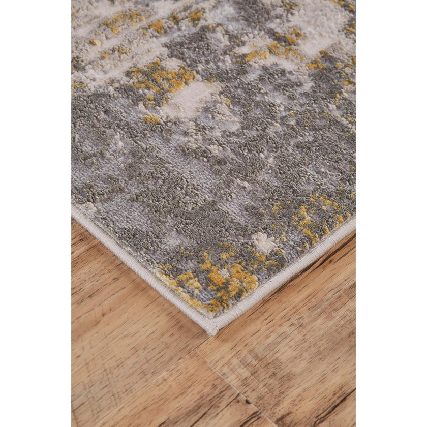 Feizy Waldor 3969F Modern Abstract Rug in Gray/Gold