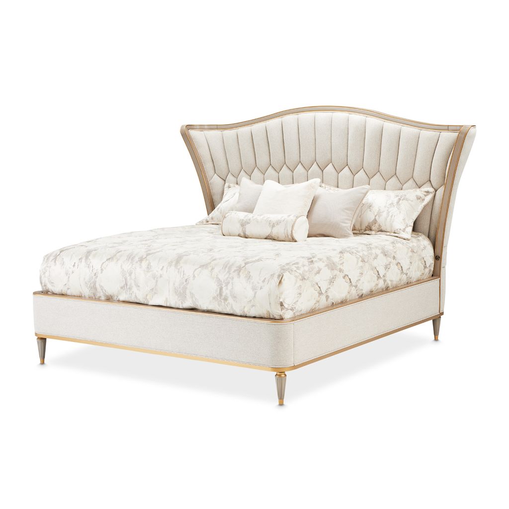Michael Amini St. Charles Upholstered Bed - Dove Gray