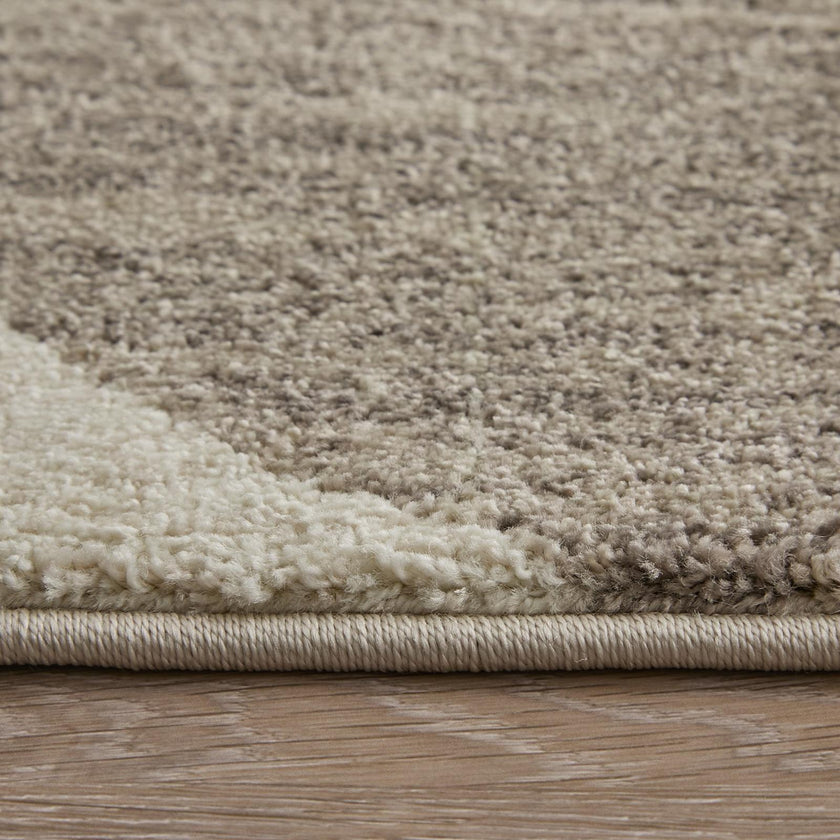 Feizy Eden 39QUF Modern Color Block Rug in Ivory/Brown/Blue