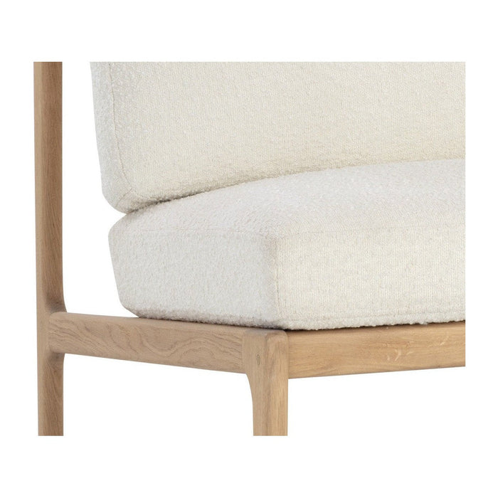 Sunpan Elanor Lounge Chair - Light Oak - Altro White