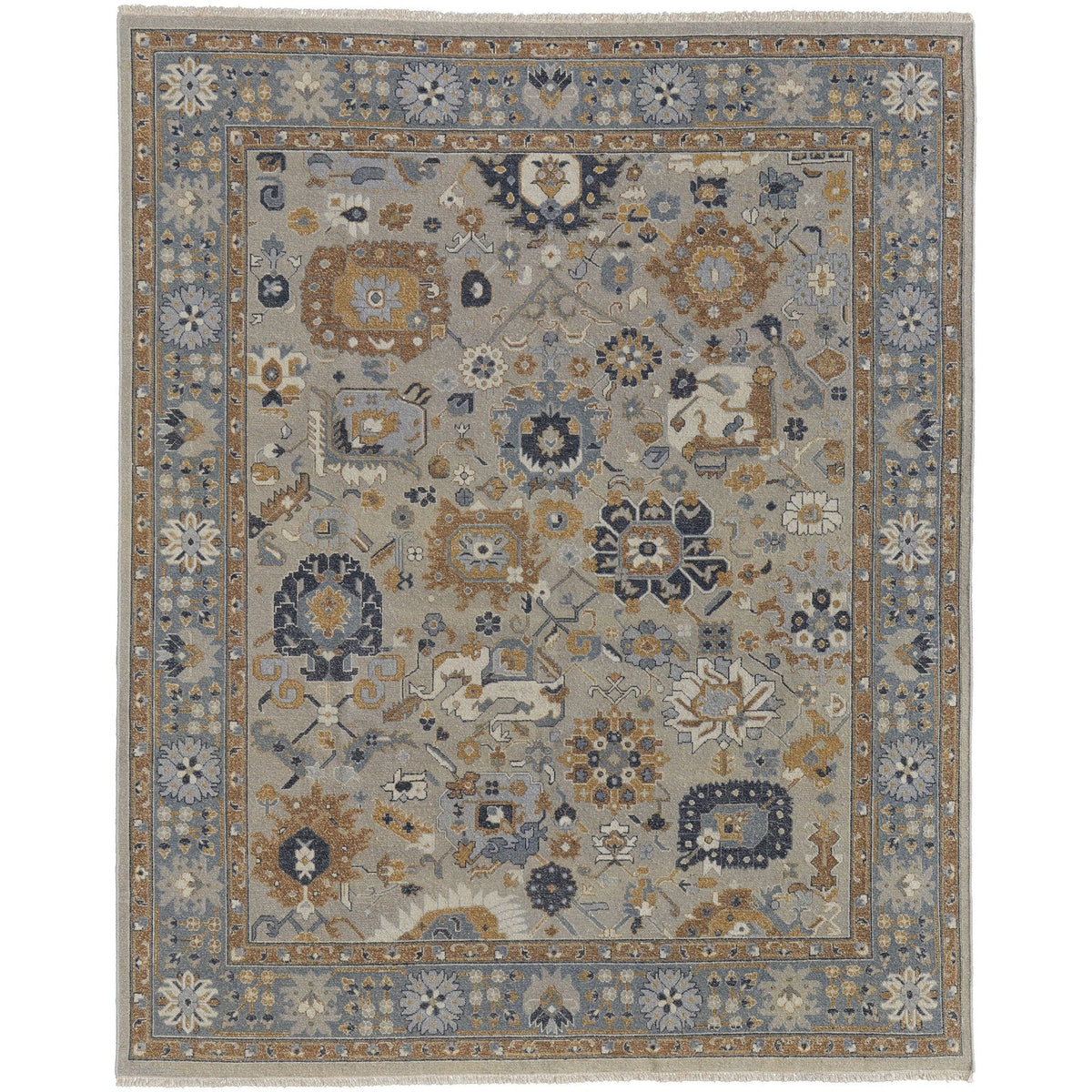 Feizy Corbitt 0612F Traditional Oriental in Blue/Brown/Gray