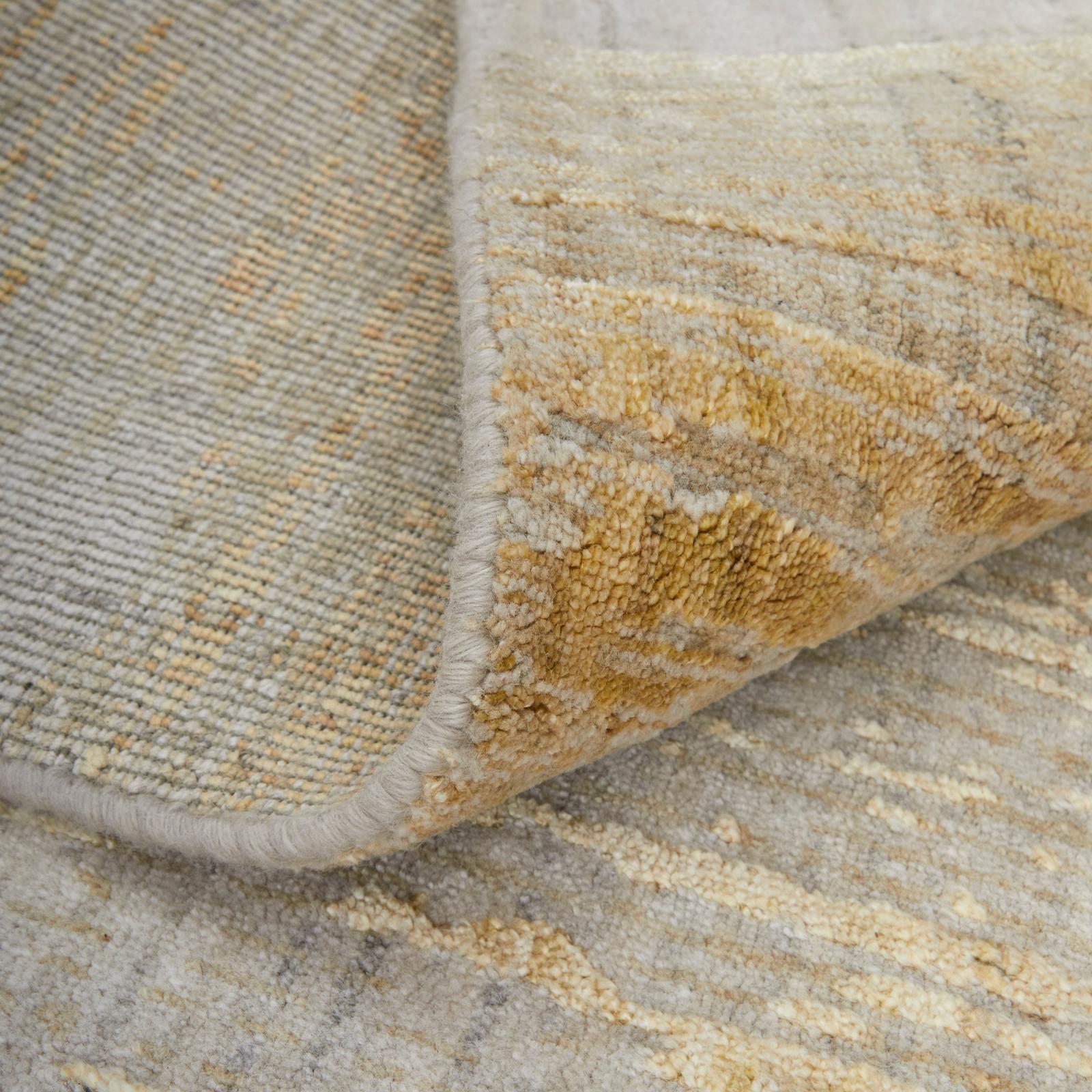 Feizy Eastfield 69FTF Modern Abstract Rug in Yellow/Ivory/Gold