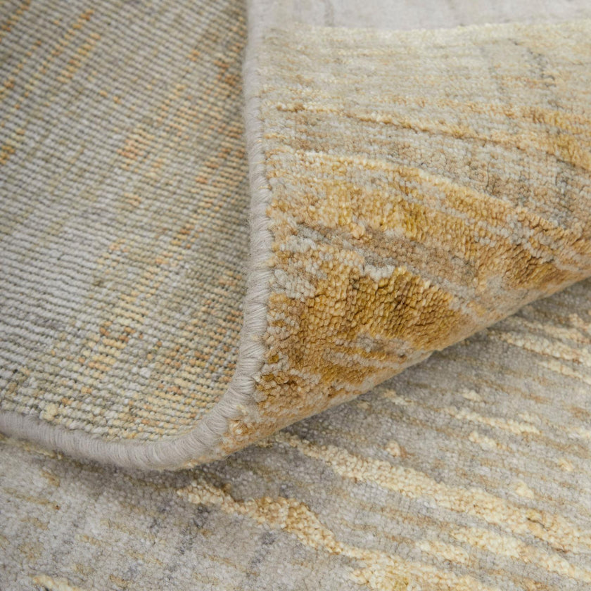 Feizy Eastfield 69FTF Modern Abstract Rug in Yellow/Ivory/Gold