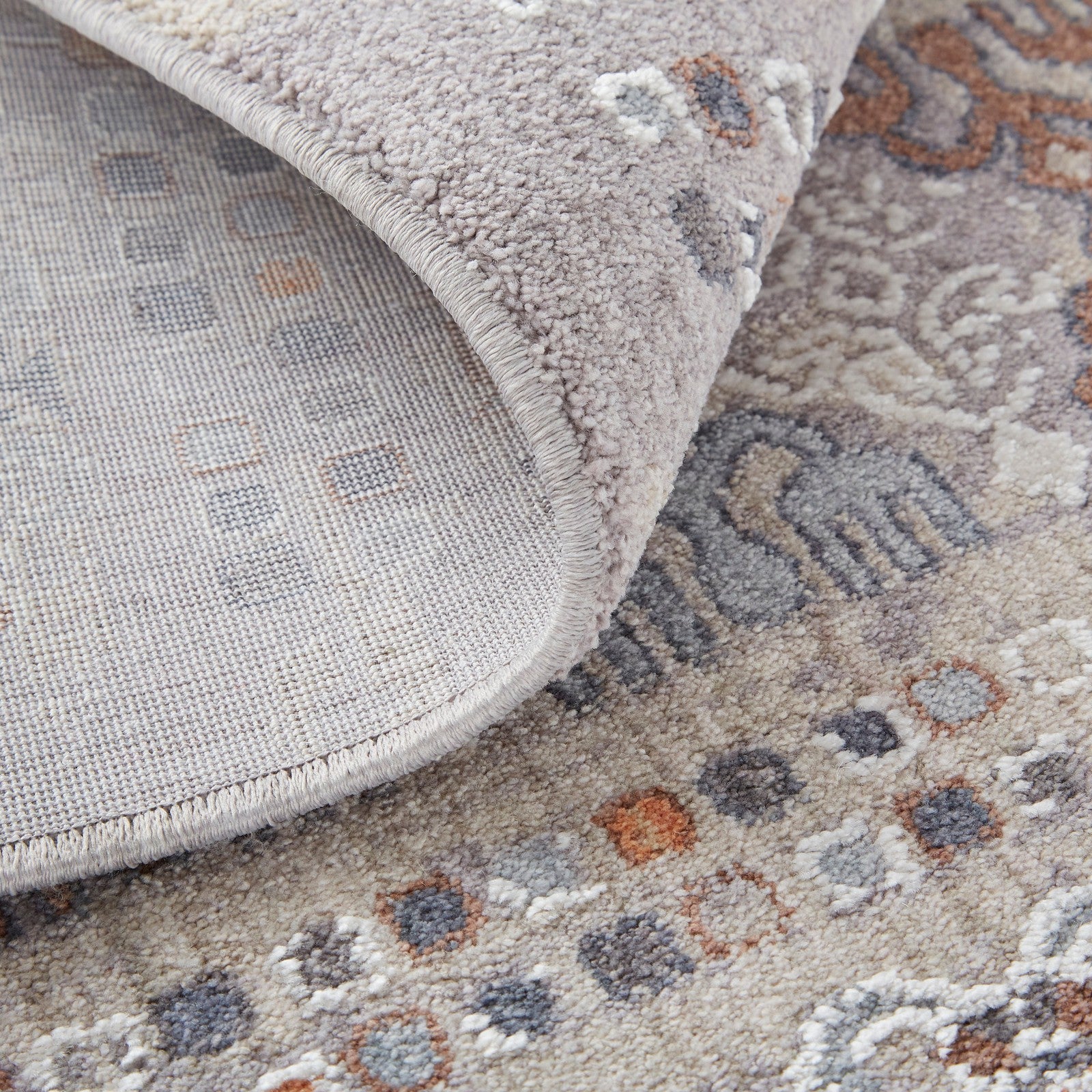 Feizy Francisco 39GCF Transitional Oriental in Orange/Gray/White